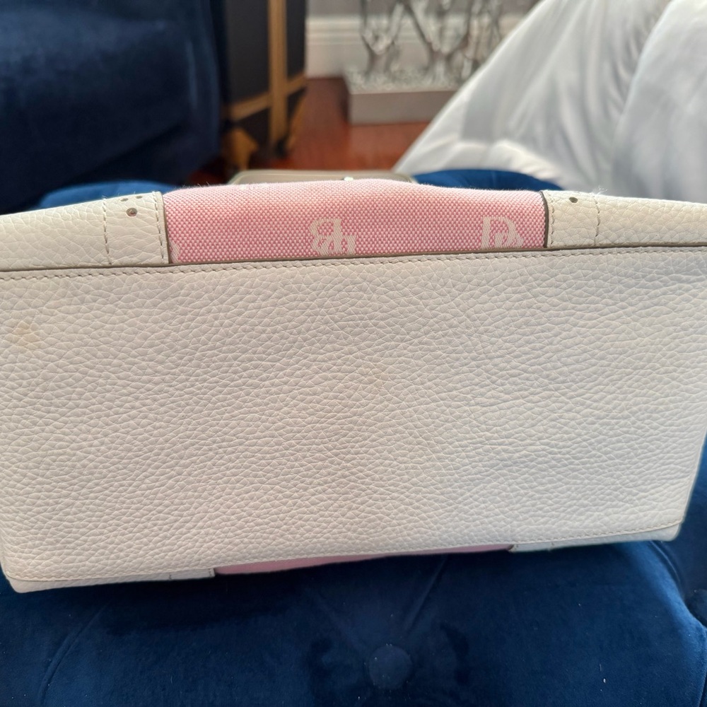 Dooney & Bourke Pink and White Satchel - Picture 7 of 7